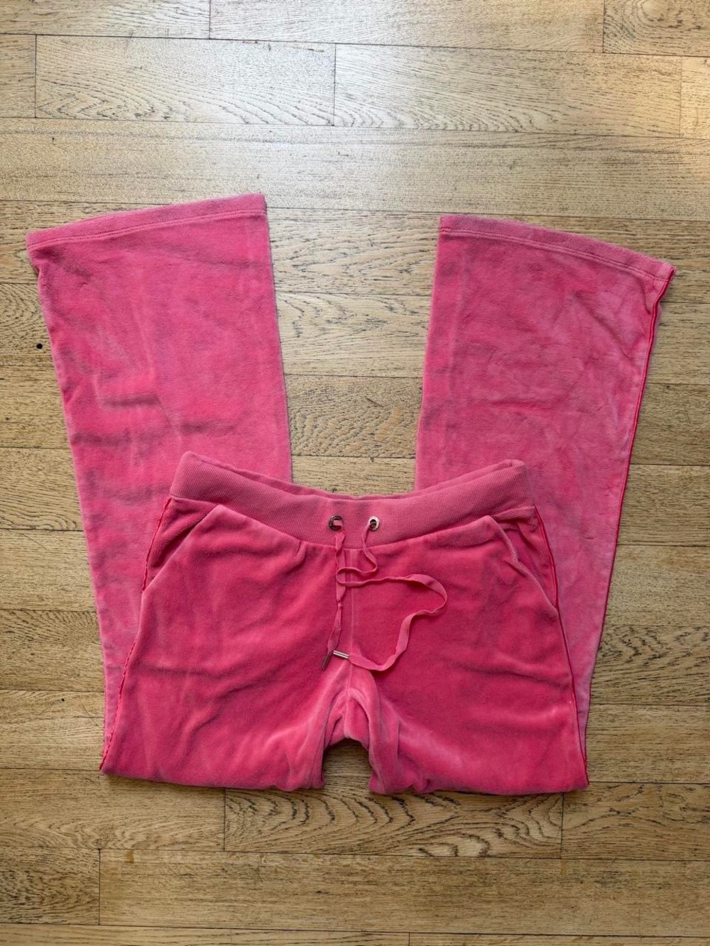 Y2K Bebe Velour Flare Pants Pink Low-Rise Lounge Pants